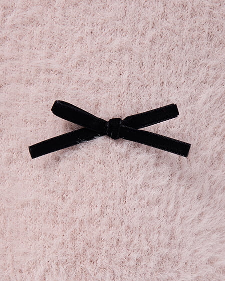 INGNI（イング） ベロアリボン付フェザーニット ﾋﾟﾝｸ/ｸﾛ