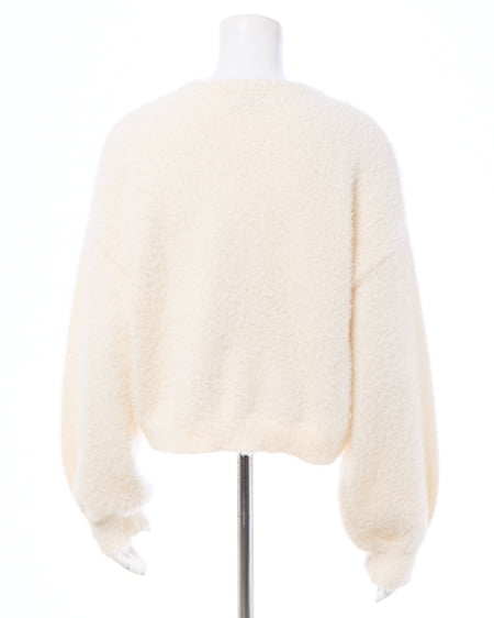 INGNI（イング） ショート丈フェザー3段ロゴニット ｵﾌﾎﾜｲﾄ/ｸﾛ