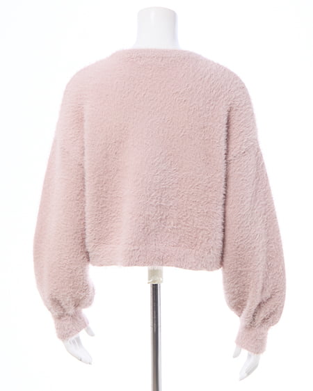 INGNI（イング） ショート丈フェザー3段ロゴニット ﾋﾟﾝｸ/ｸﾛ