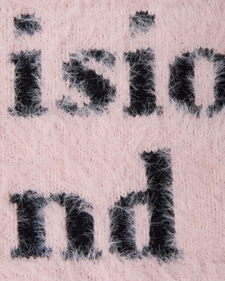 INGNI（イング） ショート丈フェザー3段ロゴニット ﾋﾟﾝｸ/ｸﾛ