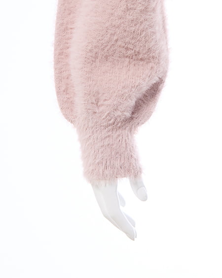 INGNI（イング） ショート丈フェザー3段ロゴニット ﾋﾟﾝｸ/ｸﾛ