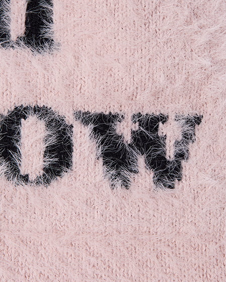 INGNI（イング） ショート丈フェザー3段ロゴニット ﾋﾟﾝｸ/ｸﾛ