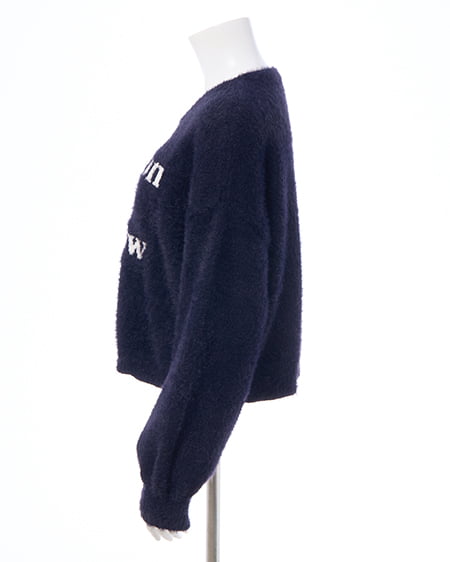 INGNI（イング） ショート丈フェザー3段ロゴニット ｺﾝ/ｵﾌﾎﾜｲﾄ