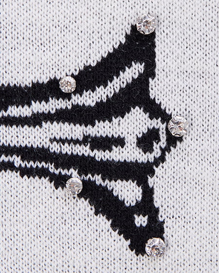 INGNI（イング） クロスロゴジャガードニット ｵﾌﾎﾜｲﾄ/ｸﾛ