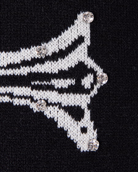 INGNI（イング） クロスロゴジャガードニット ｸﾛ/ｵﾌﾎﾜｲﾄ