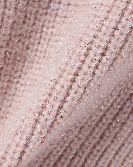 INGNI（イング） もちもちラメパールビジュー付オフショルニット ﾋﾟﾝｸ