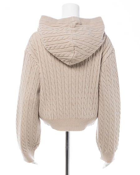 INGNI（イング） ケーブルヘンリーネックニットパーカー ﾍﾞｰｼﾞｭ