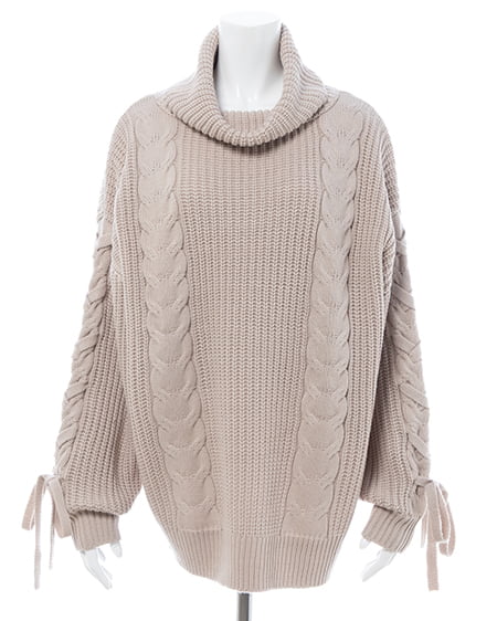 INGNI（イング） タートルネックルーズチュニックニット ﾍﾞｰｼﾞｭ