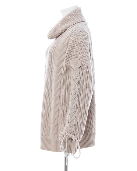 INGNI（イング） タートルネックルーズチュニックニット ﾍﾞｰｼﾞｭ