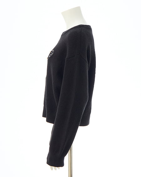 INGNI（イング） リボン×ビジューもちもちニット ｸﾛ