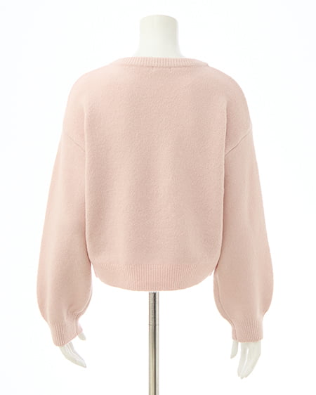 INGNI（イング） リボン×ビジューもちもちニット ﾋﾟﾝｸ