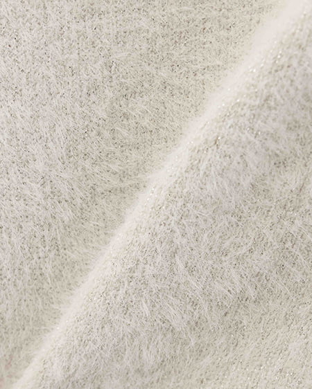 INGNI(イング) 肩開きラメフェザーニット オフホワイト