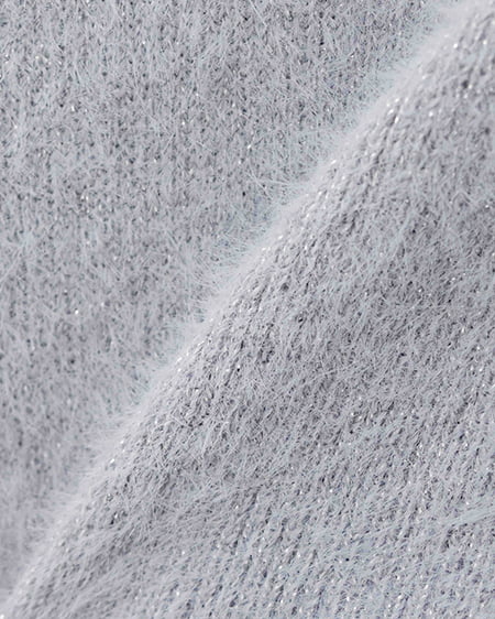 INGNI(イング) 肩開きラメフェザーニット サックス