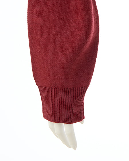 INGNI(イング) ハーフジップショート丈ロゴニット ボルドー/オフホワイト