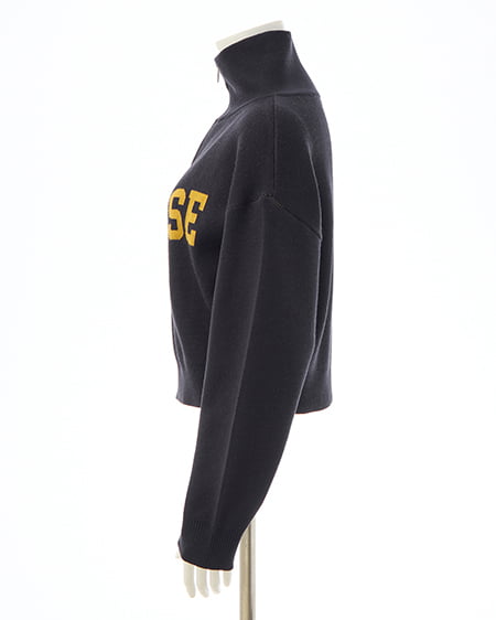 INGNI(イング) ハーフジップショート丈ロゴニット コン/マスタード