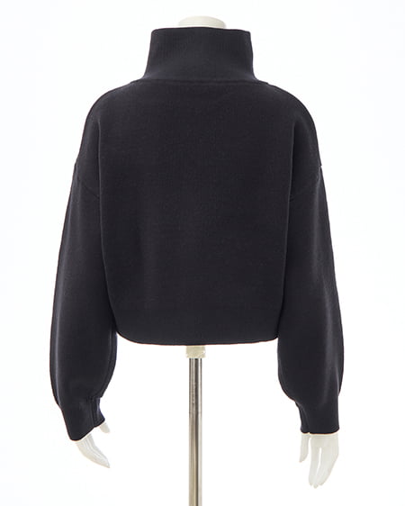 INGNI(イング) ハーフジップショート丈ロゴニット コン/マスタード