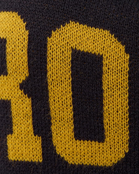 INGNI(イング) ハーフジップショート丈ロゴニット コン/マスタード