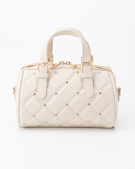 INGNI(イング) ビジューキルティングボストンバッグ アイボリー