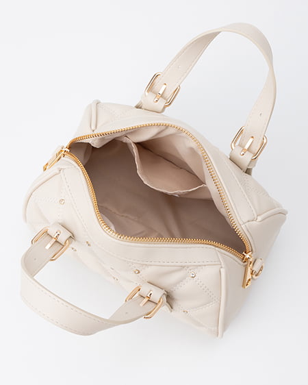 INGNI(イング) ビジューキルティングボストンバッグ アイボリー