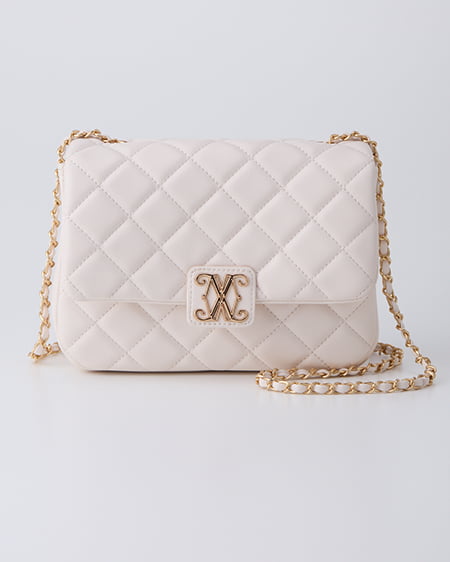 エンブレム付キルティングショルダーバッグ