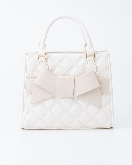 INGNI（イング） リボン付キルティングスクエアバッグ ｵﾌﾎﾜｲﾄ