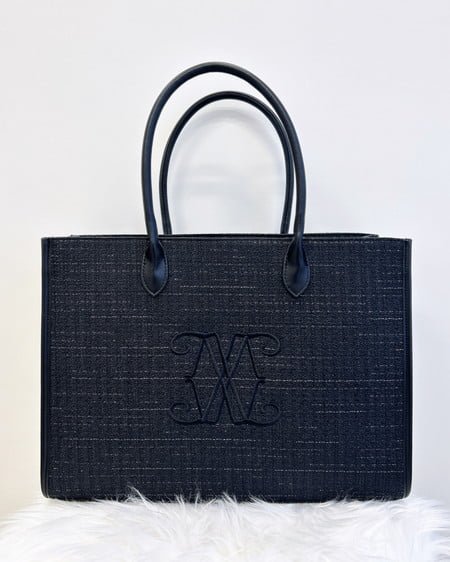 ツイードロゴトートバッグ