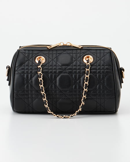 INGNI(イング) キルティングチェーンボストンバッグ クロ