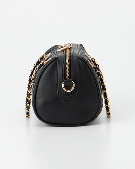 INGNI(イング) キルティングチェーンボストンバッグ クロ