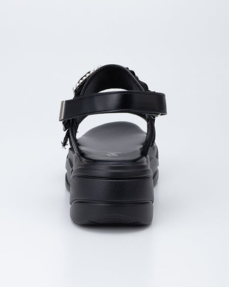 INGNI（イング） 厚底ビジューバックルサンダル ｸﾛ