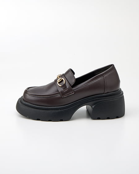 INGNI（イング） 厚底ビットローファー ﾀﾞｰｸﾌﾞﾗｳﾝ