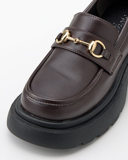 INGNI（イング） 厚底ビットローファー ﾀﾞｰｸﾌﾞﾗｳﾝ