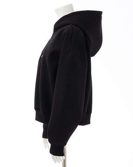 INGNI（イング） ダンボールハーフジップ胸刺繡ロゴパーカー ｸﾛ/ｸﾞﾚｰ