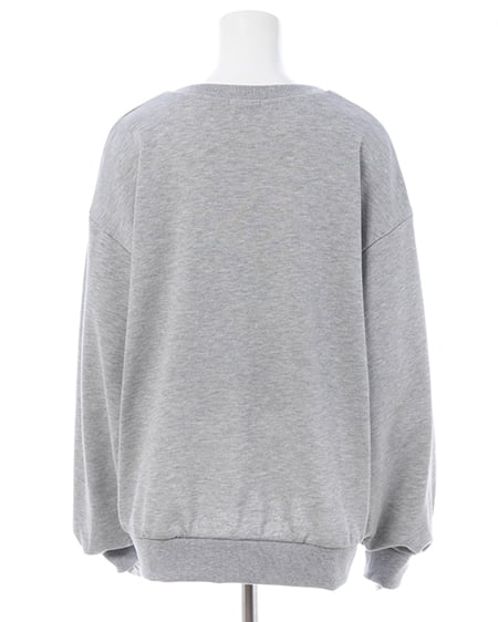 INGNI（イング） 装飾リボン付ねこスウェットトップス ｸﾞﾚｰ