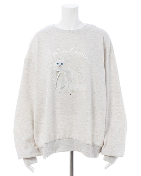 INGNI（イング） 装飾リボン付ねこスウェットトップス ｵｰﾄﾐｰﾙ