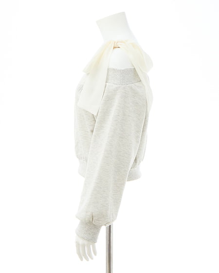 INGNI（イング） スウェット肩リボン胸ロゴワンショルトップス ｵｰﾄﾐｰﾙ