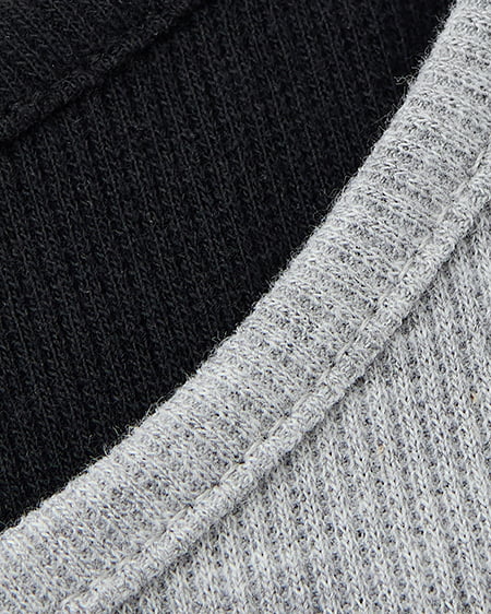 INGNI（イング） キャミレイヤード風リブレースアップトップス ｸﾞﾚｰ/ｸﾛ