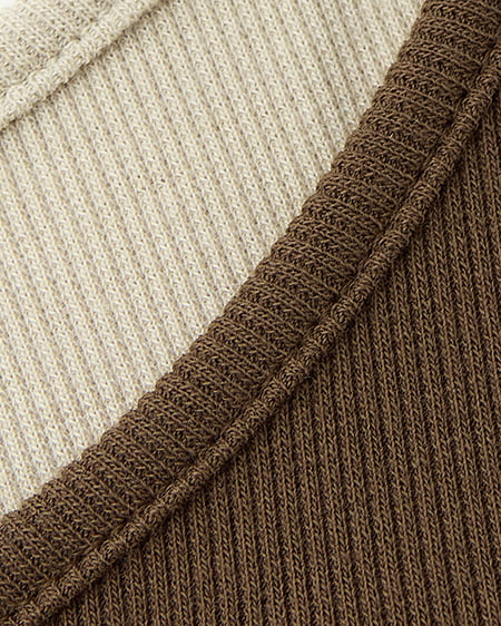 INGNI（イング） キャミレイヤード風リブレースアップトップス ﾌﾞﾗｳﾝ/ﾍﾞｰｼﾞｭ