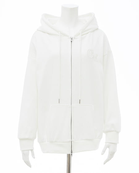 INGNI(イング) ラメスウェットジップパーカー オフホワイト