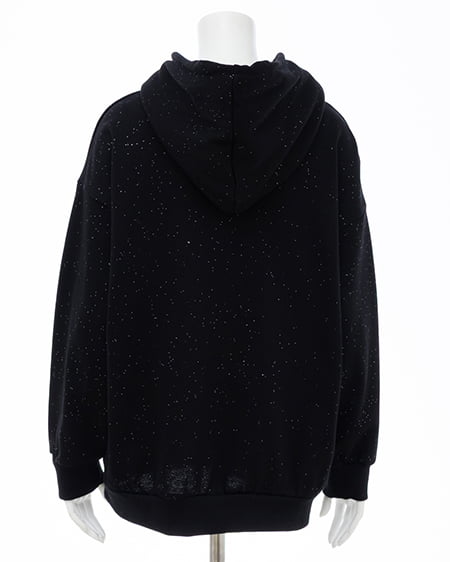 INGNI(イング) ラメスウェットジップパーカー クロ