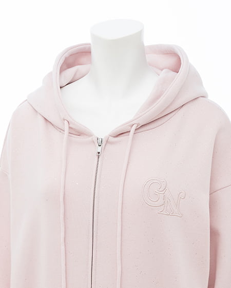 INGNI(イング) ラメスウェットジップパーカー ピンク