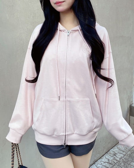 ラメスウェットジップパーカー