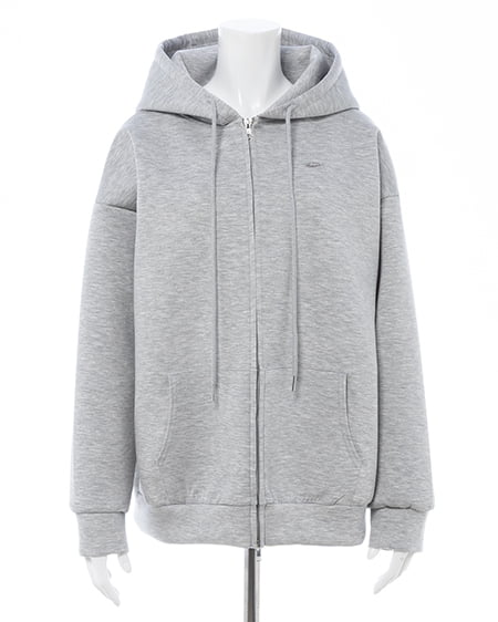 INGNI（イング） 胸プレート付ダンボールダブルジップパーカー ｸﾞﾚｰ