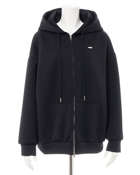 INGNI（イング） 胸プレート付ダンボールダブルジップパーカー ｸﾛ