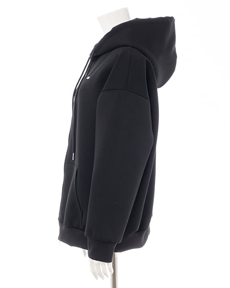 INGNI（イング） 胸プレート付ダンボールダブルジップパーカー ｸﾛ