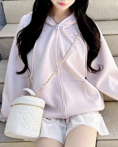 胸プレート付ダンボールダブルジップパーカー