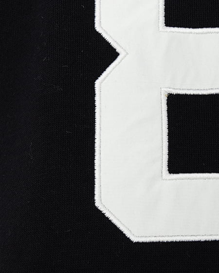 INGNI（イング） ナンバリングスウェットダブルジップパーカー ｸﾛ/ｵﾌﾎﾜｲﾄ