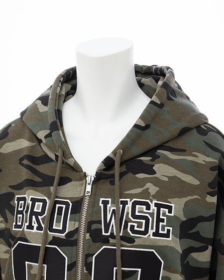 INGNI（イング） ナンバリングスウェットダブルジップパーカー ﾒｲｻｲ/ｸﾛ