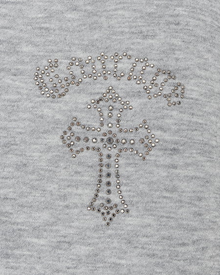 INGNI（イング） ムラ染めバックラインストーンクロスジップパーカー ｸﾞﾚｰ