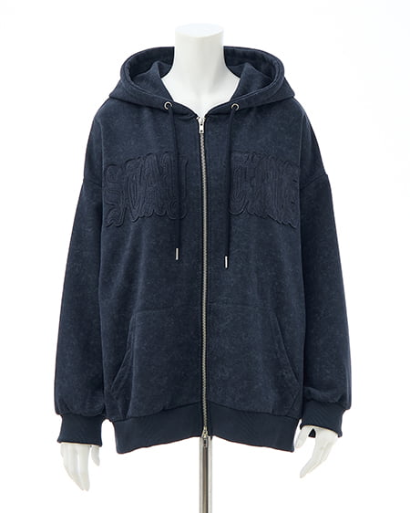 INGNI（イング） ムラ染め貼付ロゴジップパーカー ｺﾝ