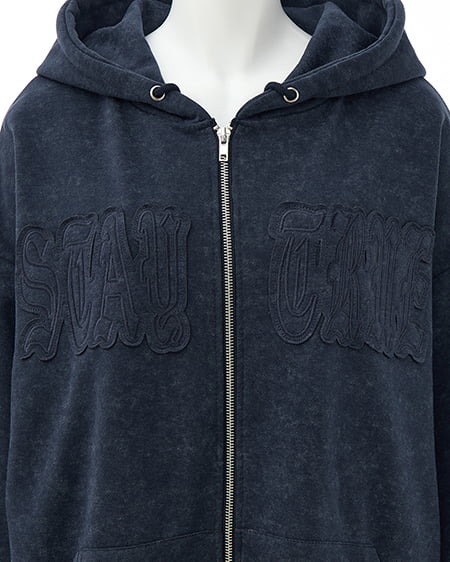 INGNI（イング） ムラ染め貼付ロゴジップパーカー ｺﾝ